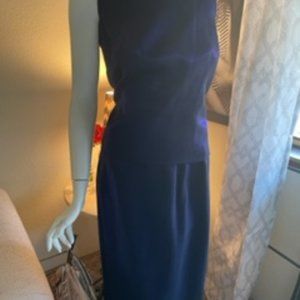 NAVY SHIMMERY TWO PIECE DRESSY EVENING ATTIRE